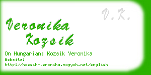 veronika kozsik business card